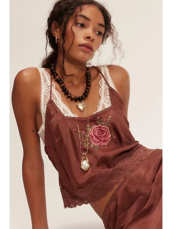 Free People Dresses & Skirts - Free People Savino Maxi Skirt Set Romance Embroidered Satin Lace 90s Womens S